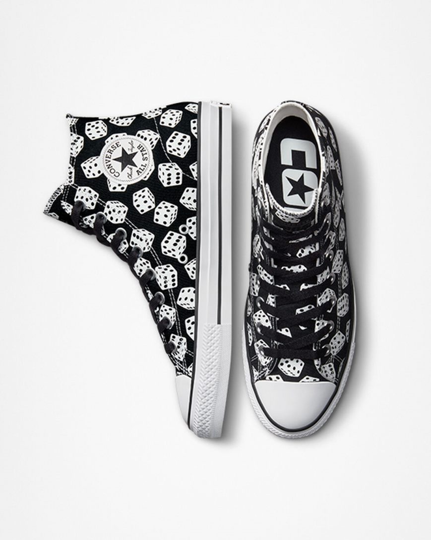 Women's Converse Chuck Taylor All Star Pro Dice Skate Shoes Black / White | AU 93C0EJ